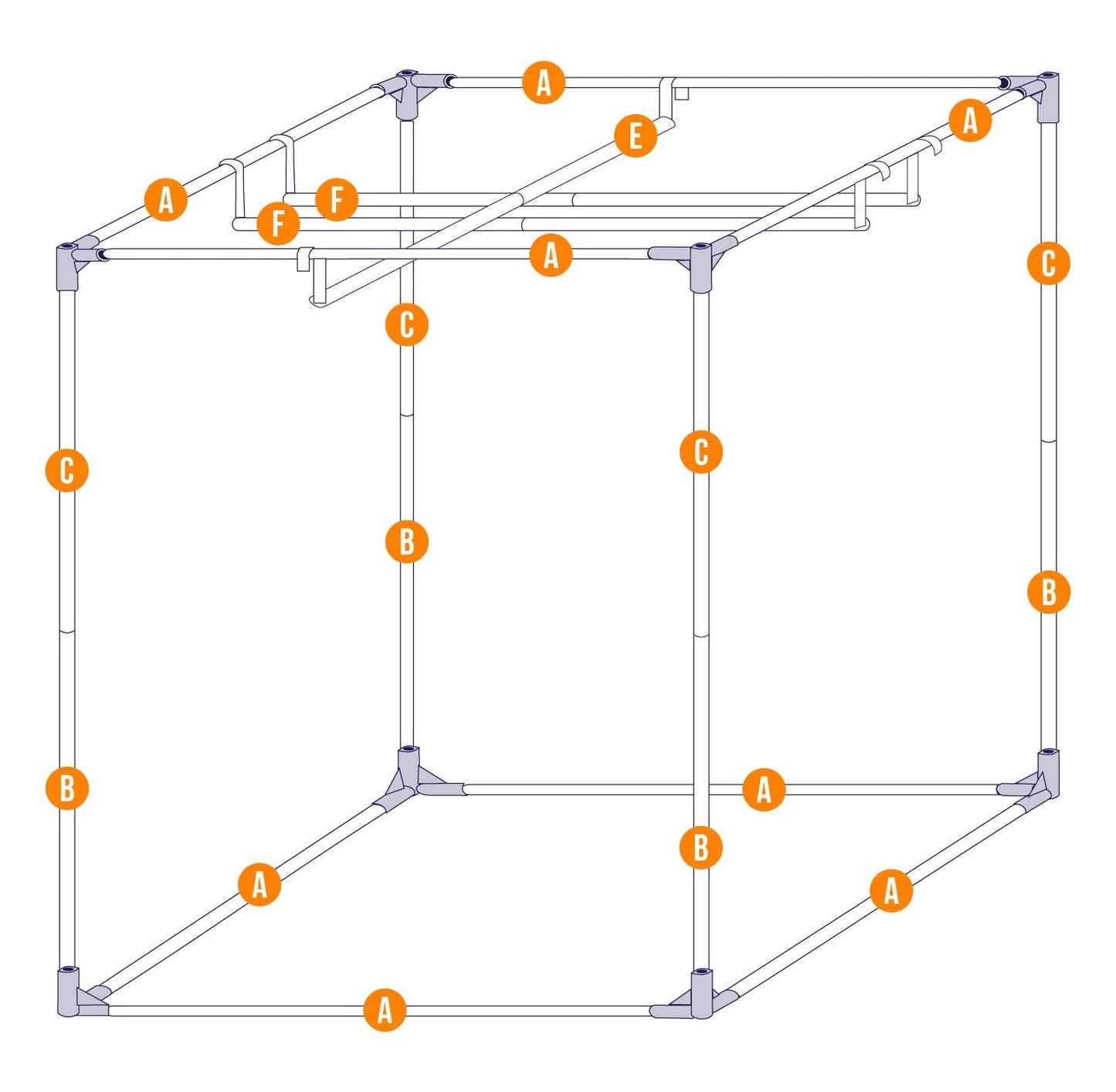SEA-HAWK MYLAR GROW TENT 1.2 X 1.2 X 2.0M
