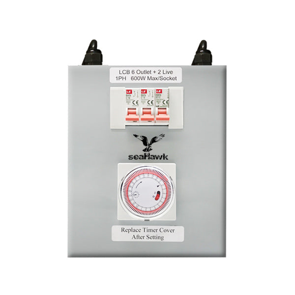 6 OUTLET + 2 LIVE LIGHT CONTROL BOARD 8000W 50 AMP + 2 X 15A LEADS