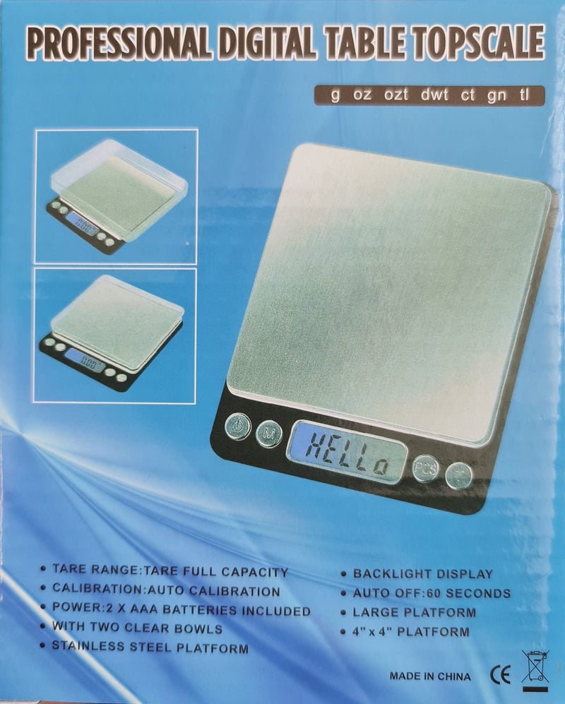 PROFESSIONAL DIGITAL SCALE 500GM TO 0.01 GM S/STEEL - AUTO OFF