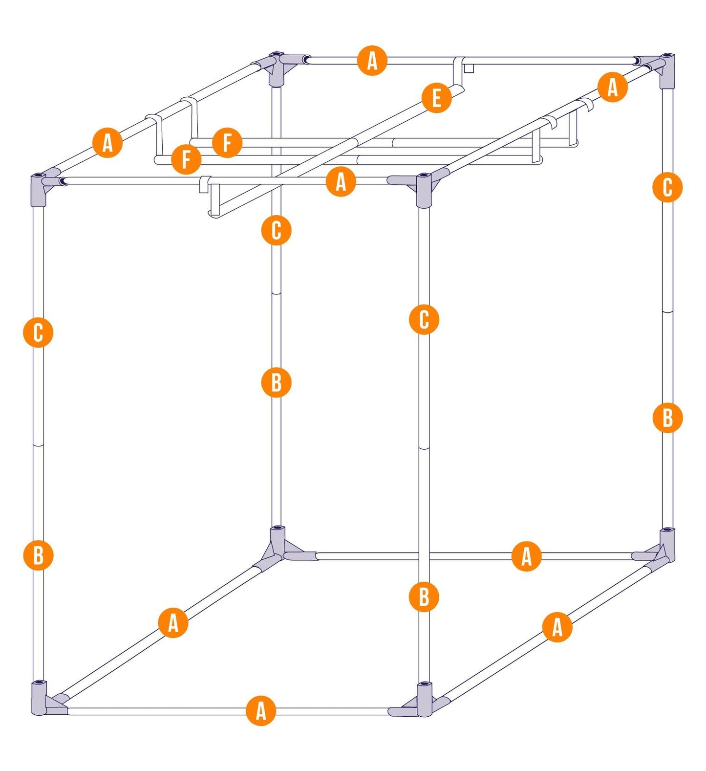 SEA-HAWK MYLAR GROW TENT 1.0 X 1.0 X 2.0M