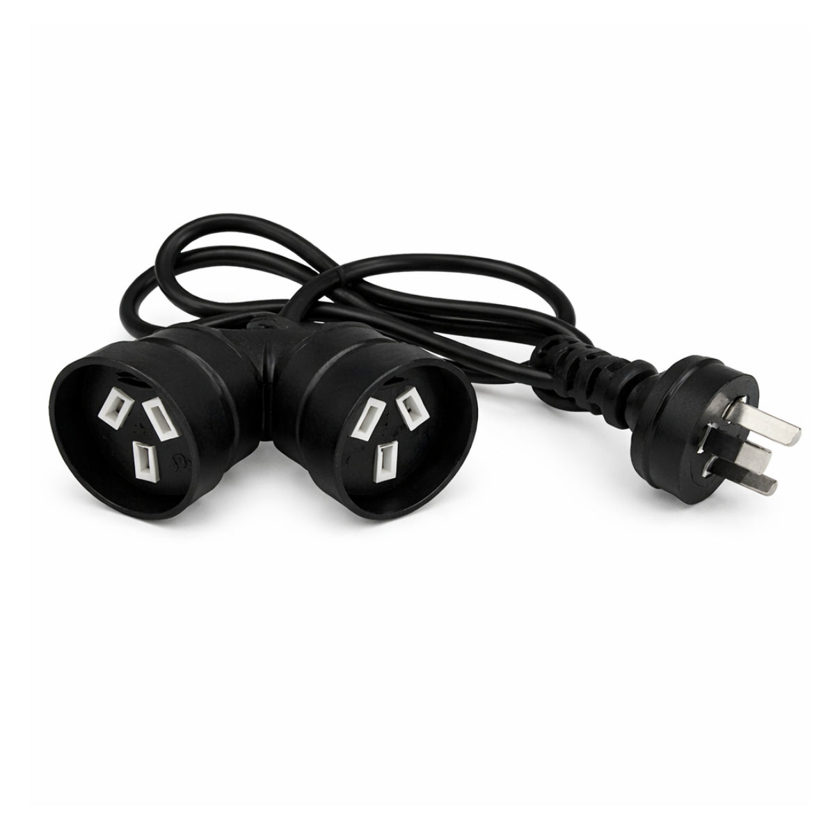 EXTENSION LEAD ONE METRE DOUBLE SOCKET END FLAT EARTH