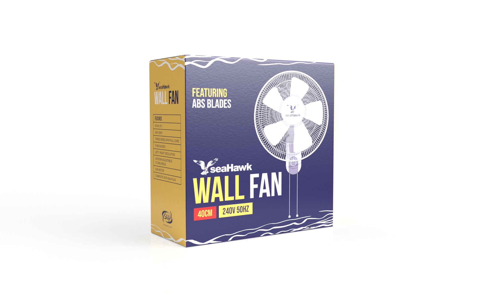 WALL FAN SEA-HAWK OSILLATING SIXTEEN INCH - 400MM 50W