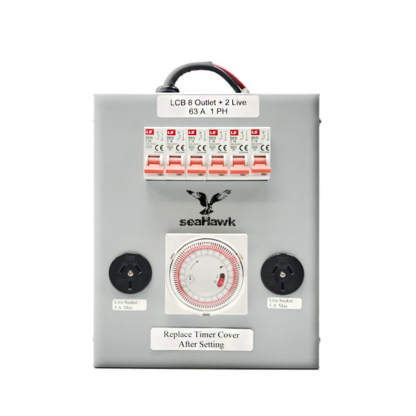 8 OUTLET LIGHT CONTROL BOARD - 63 AMP + 2 X 16 AMP SUBS