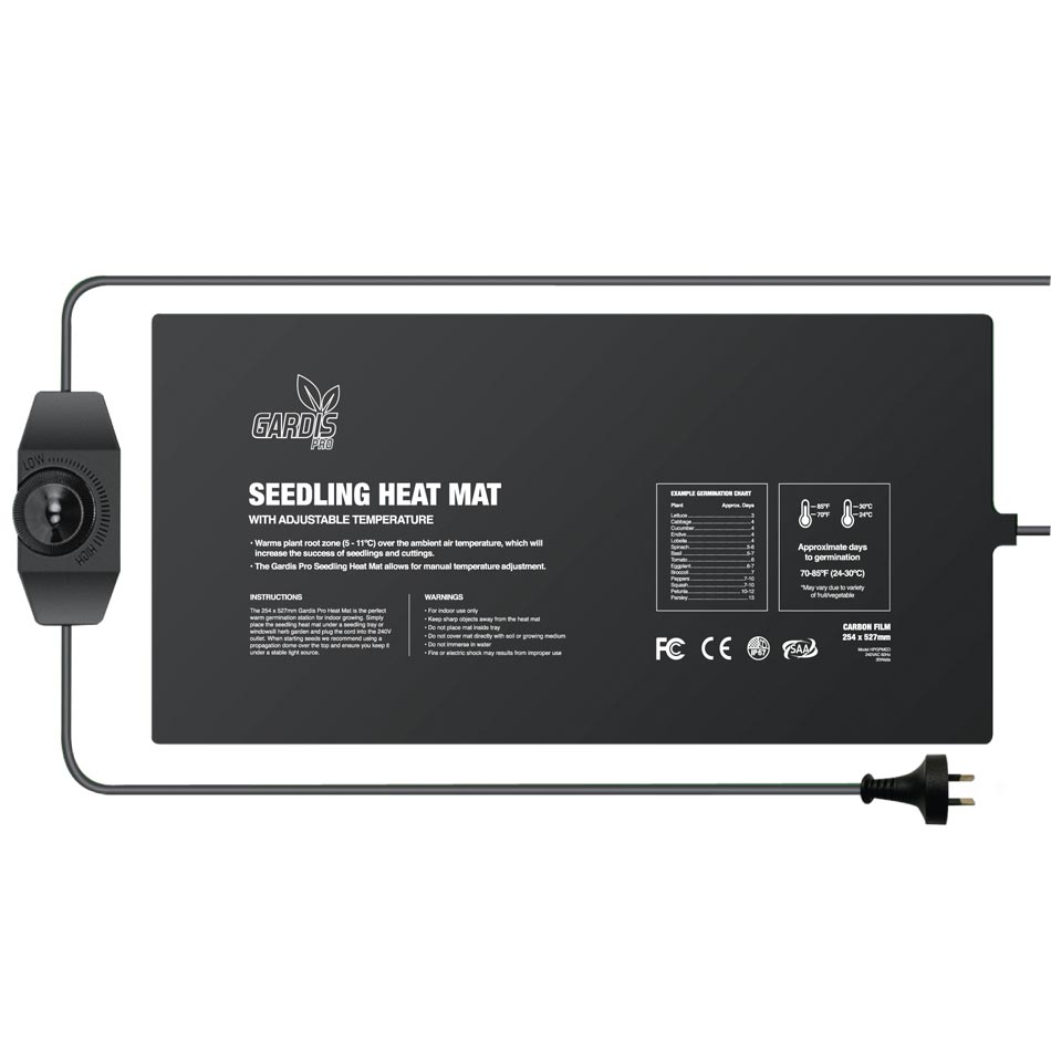 GARDIS PRO HEAT MAT WITH ADJUSTABLE TEMP - 254 X 527MM