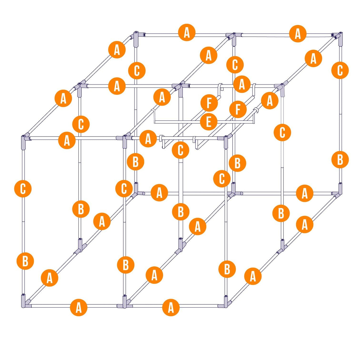 SEA-HAWK MYLAR HIGH TOP GROW TENT 2.9 X 2.9 X 2.3H (2-PART)