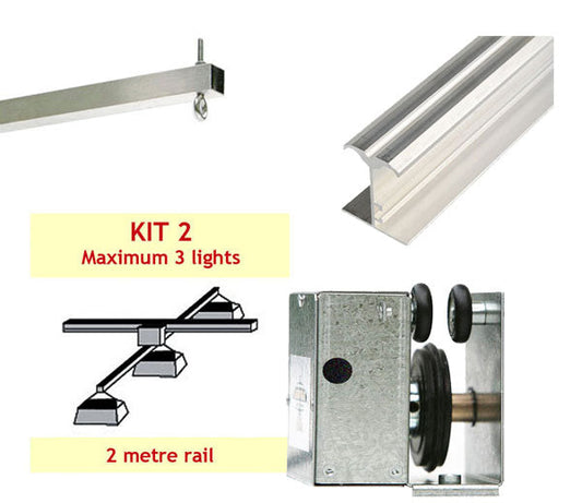 JUPITER 2 LIGHT 2 MTR RAIL FOR 1-3 LAMPS ON X BAR - KIT- 2 (DELAY)