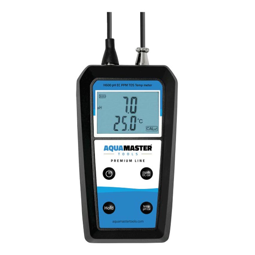 AQUAMASTER H600 PRO SUBSTRATE PH - EC - PPM - TDS - TEMP HANDHELD INC CASE