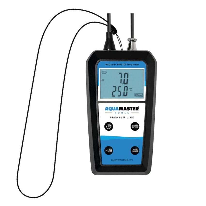 AQUAMASTER H600 PRO PH - EC - PPM - TDS - TEMP HANDHELD INC CASE