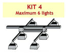 JUPITER 2 LIGHT 4 MTR RAIL 2 - 6 LAMPS 2 X BARS + P/ROD - KIT- 4 - (DELAY)