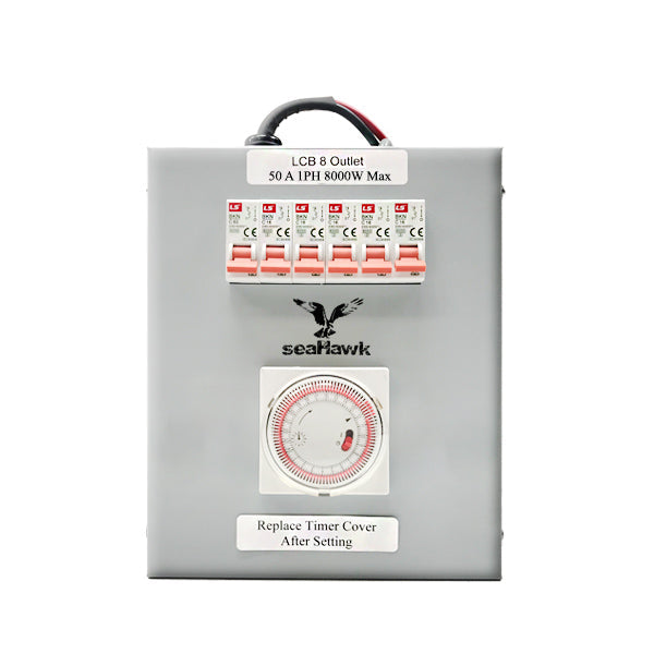8 OUTLET LIGHT CONTROL BOARD 50 AMP SINGLE PHASE 8000W
