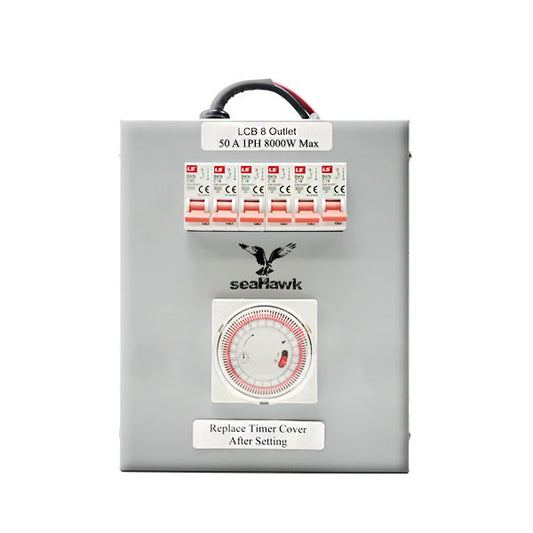 8 OUTLET LIGHT CONTROL BOARD 50 AMP SINGLE PHASE 8000W