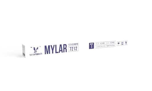 MYLAR - SILVER WITH BLACK BACKING 1.2 X 30 METRE ROLL