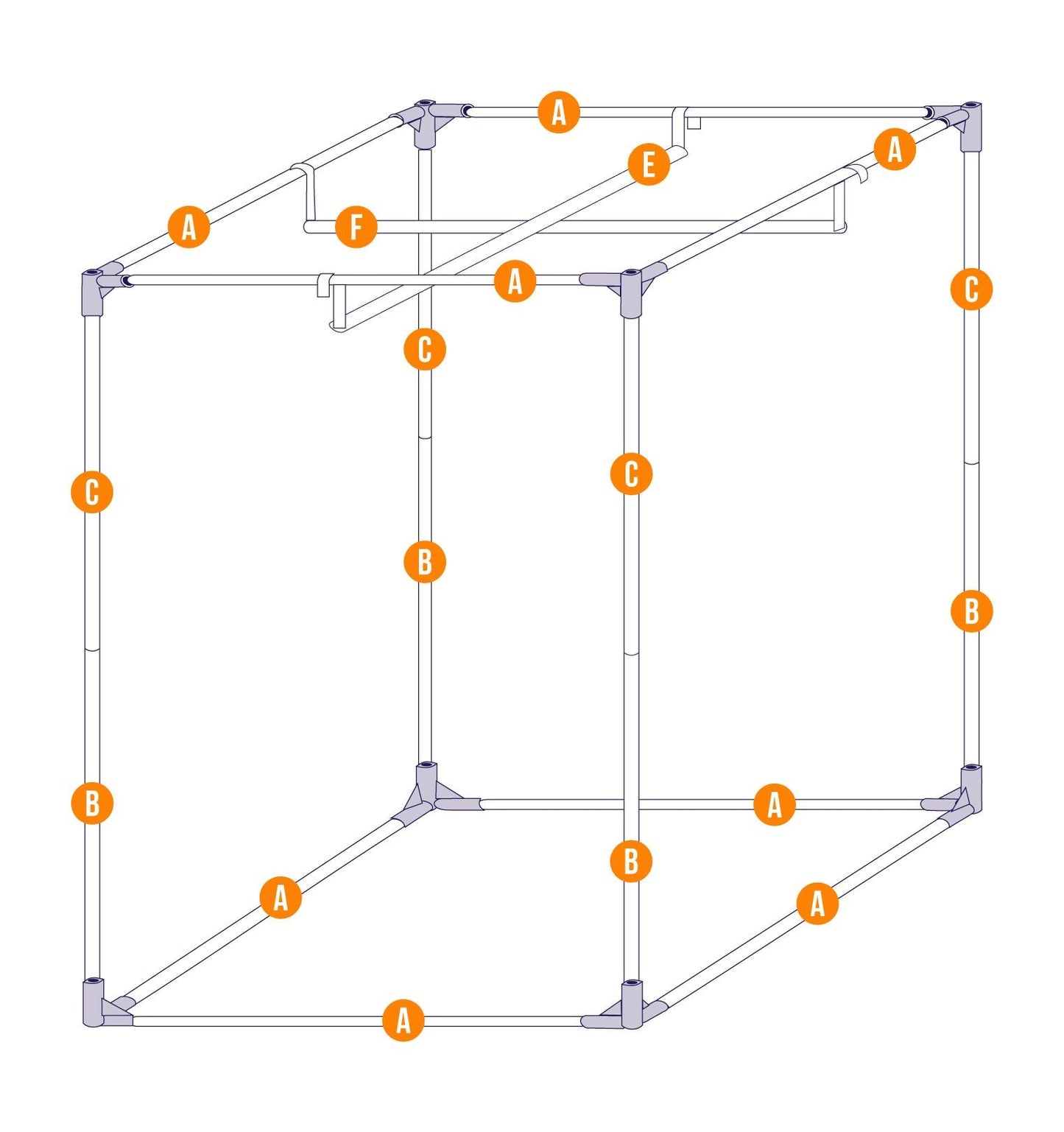 SEA-HAWK MYLAR GROW TENT 0.8 X 0.8 X 1.8M