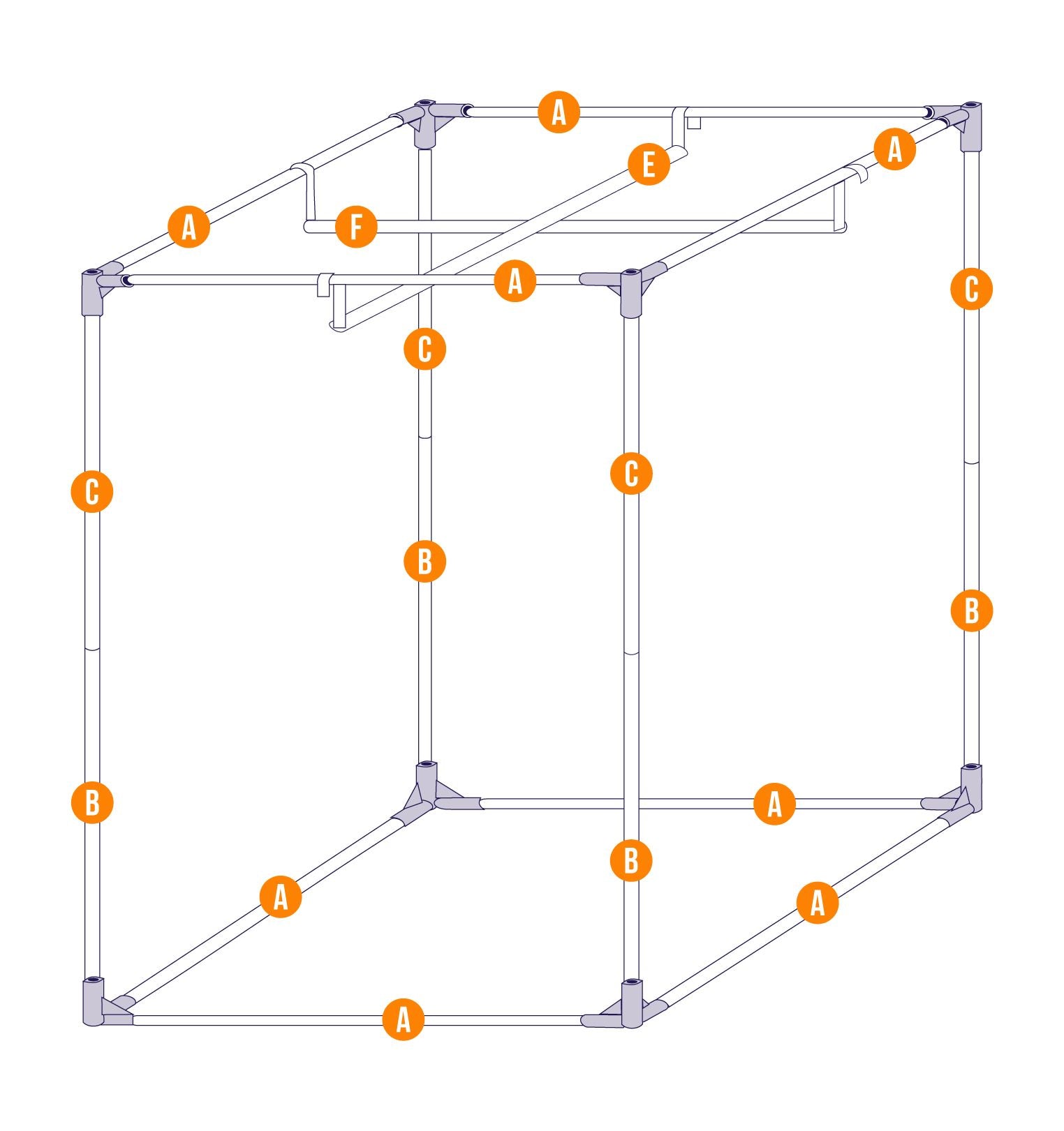 SEA-HAWK MYLAR GROW TENT 0.8 X 0.8 X 1.8M