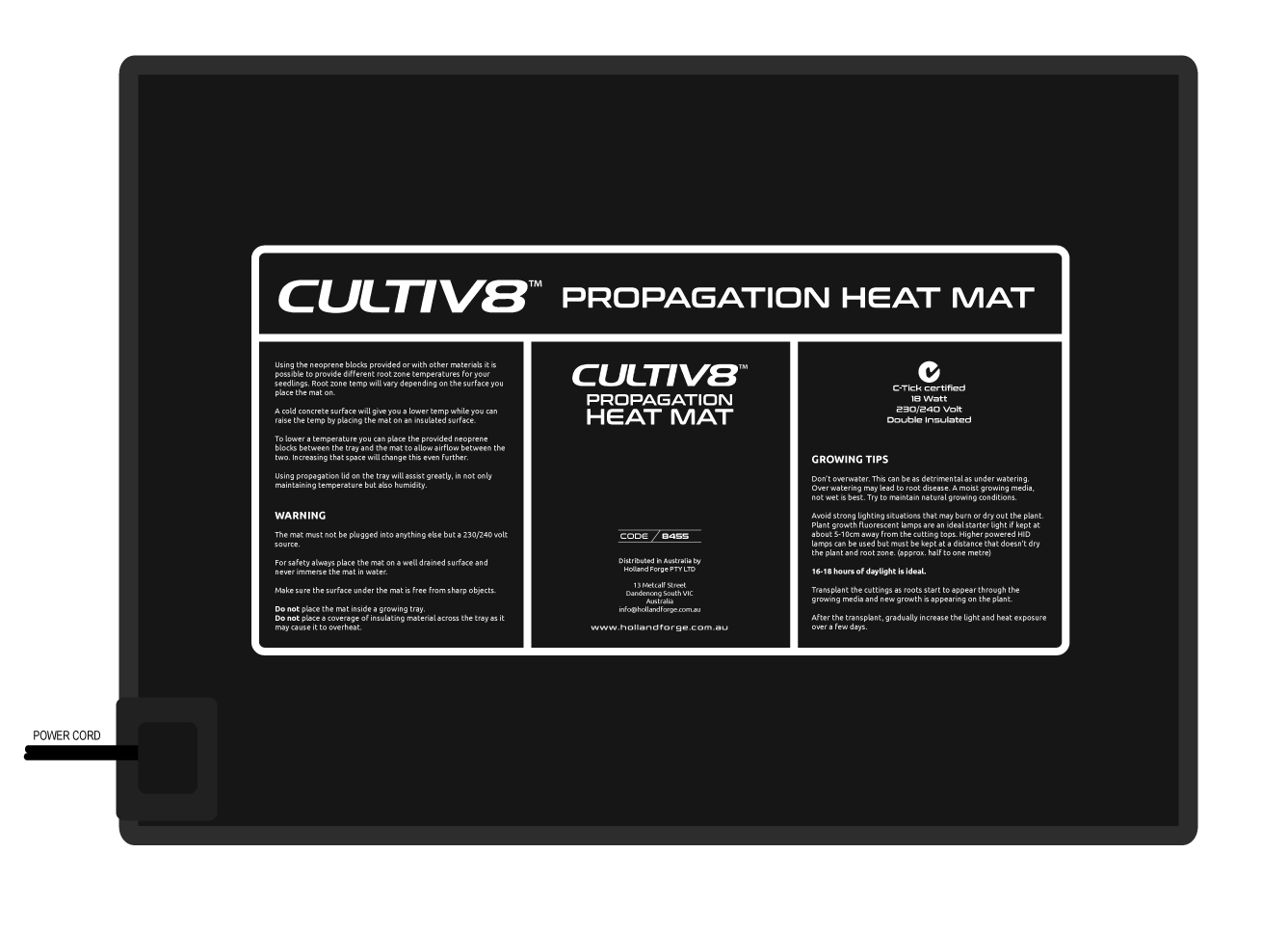 HEAT-MAT FLEXIBLE SMALL 388 X 282MM 18 WATT