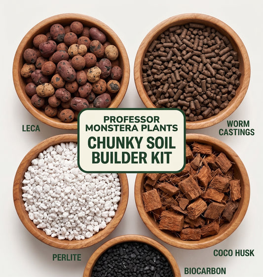 Professor Monstera Plants Chunky Soil Builder Kit - LECA, Worm Castings, Perlite, Coco Husk, Biocarbon