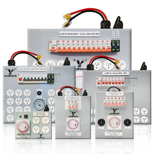 48 OUTLET LIGHT CONTROL BOARD 24 ON / 24 OFF + 6 LIVE - 2 X DELAY 100AMP