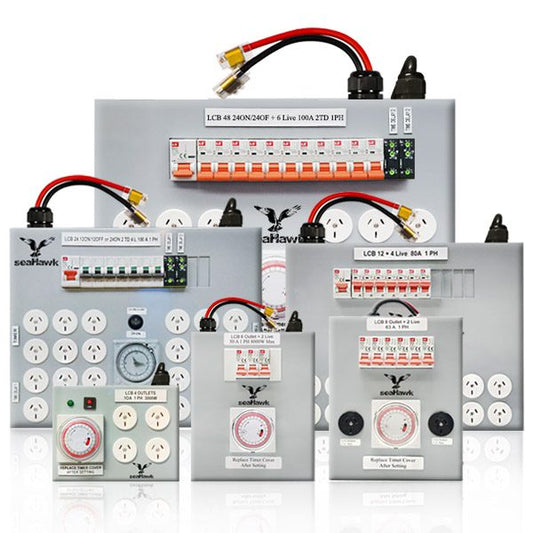 48 OUTLET LIGHT CONTROL BOARD 24 ON / 24 OFF + 6 LIVE - 2 X DELAY 100AMP