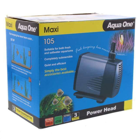 AQUA-ONE 105 POWER HEAD 2200 L/H-2.5 METRE HEAD