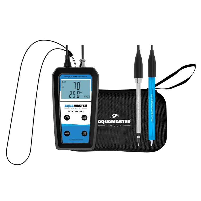AQUAMASTER H600 PRO SUBSTRATE PH - EC - PPM - TDS - TEMP HANDHELD INC CASE